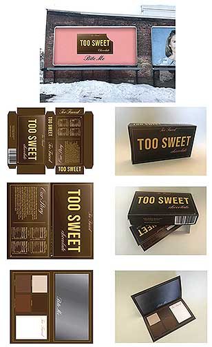 A series of various packaging for a make up company.
