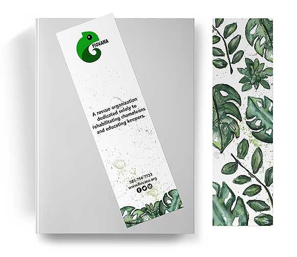 A bookmark displaying both sides for Fiovana.