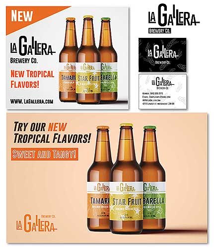 A brewery Company Campaign. The image is a compilation of a Logo, Business card design, a Web ad poster and a Print poster.