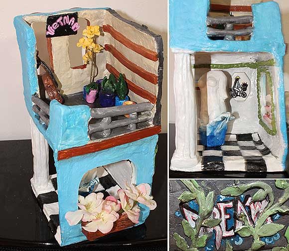 A model house painted with acrylic.