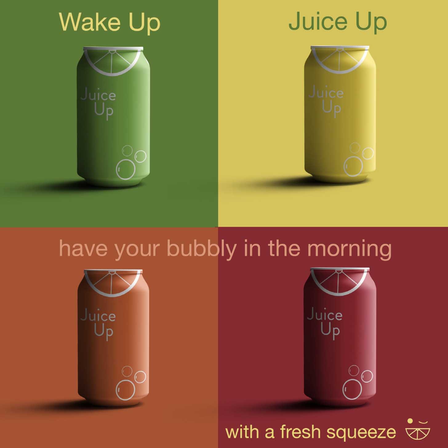 All four flavors are represented in a Pop-Art inspired layout 