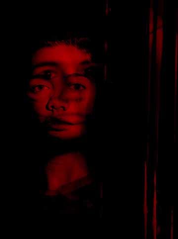 An abstract red portrait