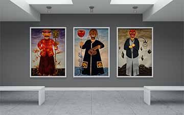 Chinese Traditional Mask (Deity)and Tang Suit clothes Korea Traditional Mask (Hahoe Tal)and Korean King clothes Japanese traditional mask (Hannya) and Kimono clothes