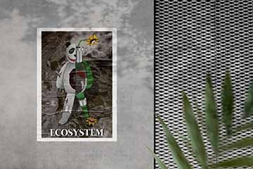 I created a new character with a bear, sunflower, and bolt.  However, I continued to look at this design and thought that I wanted to create an injured ecosystem of public service advertising. The world of humans in the 21st century had many negative impacts on the ecosystem than in the past. Most ecosystems were destroyed due to large-scale land development and construction of roads, dams, and hydroelectric power plants, mining operations, large-scale tourism, and agricultural activities. I wanted to expre