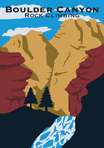 The silhouette of a mountain with a river and trees is in the foreground. The middle ground had two cliffs on either side with space between them. The background contains a mountain.